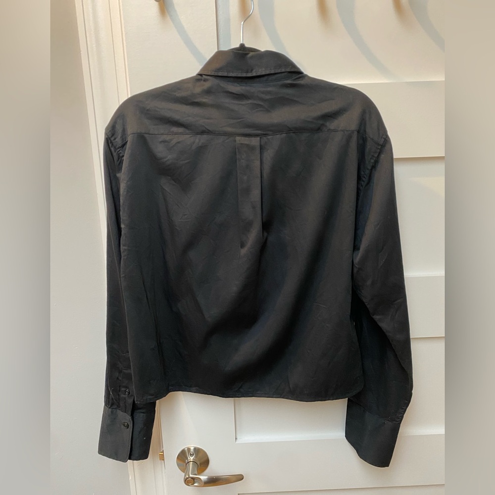 Madewell Black Cropped black button down blouse - Picture 6 of 7